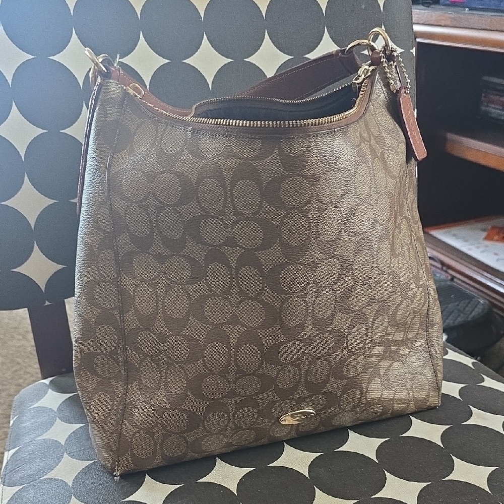 Coach Tan Signature Shoulder Bag